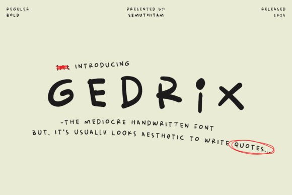 Gedrix: A Playful Display Font for Web Design